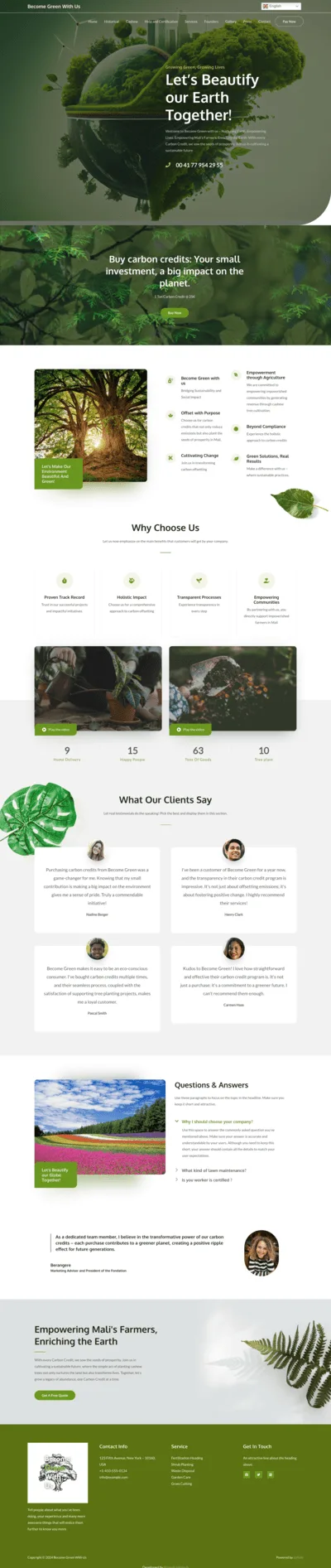 Become Green With Us website designed and developed by Priyesh Infotech