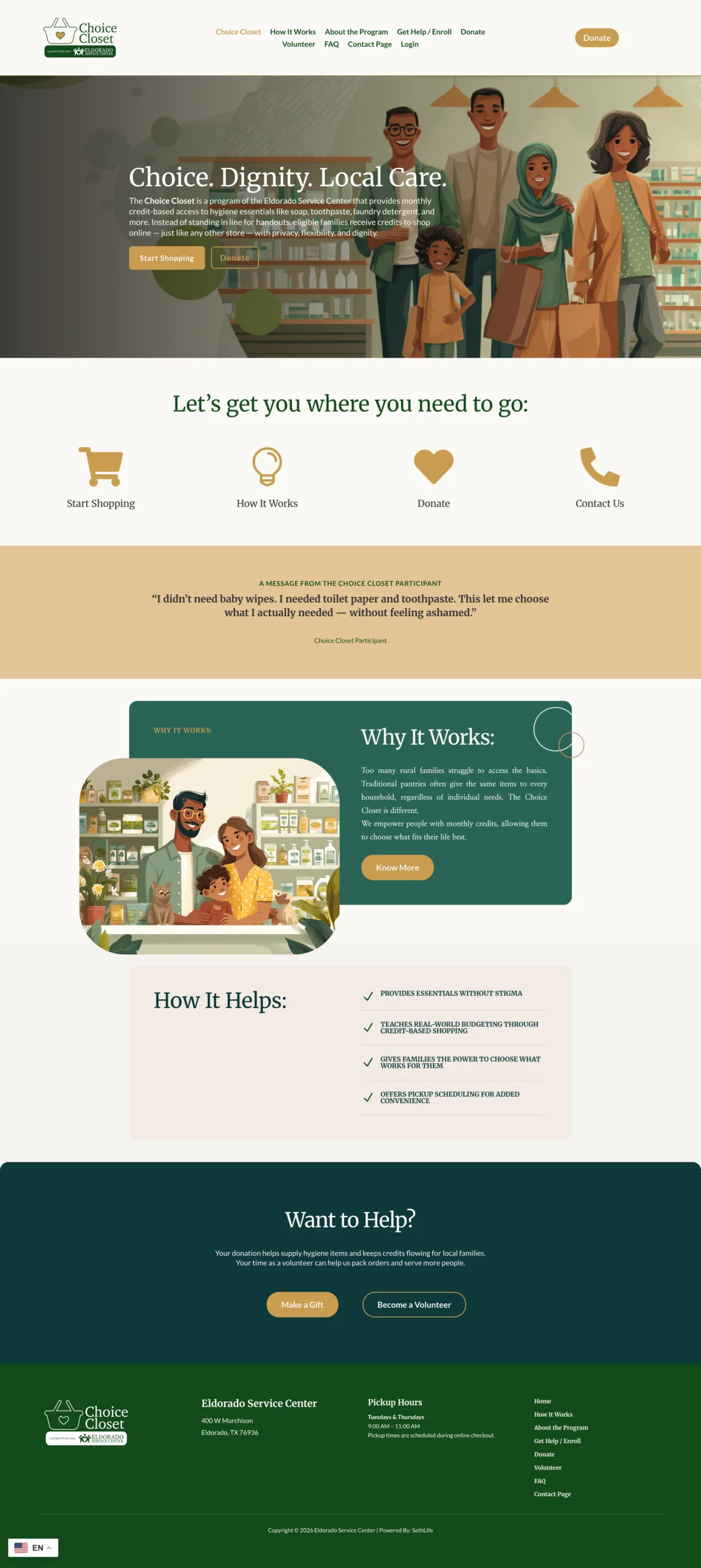 Choice Closet website designed and developed by Priyesh Infotech
