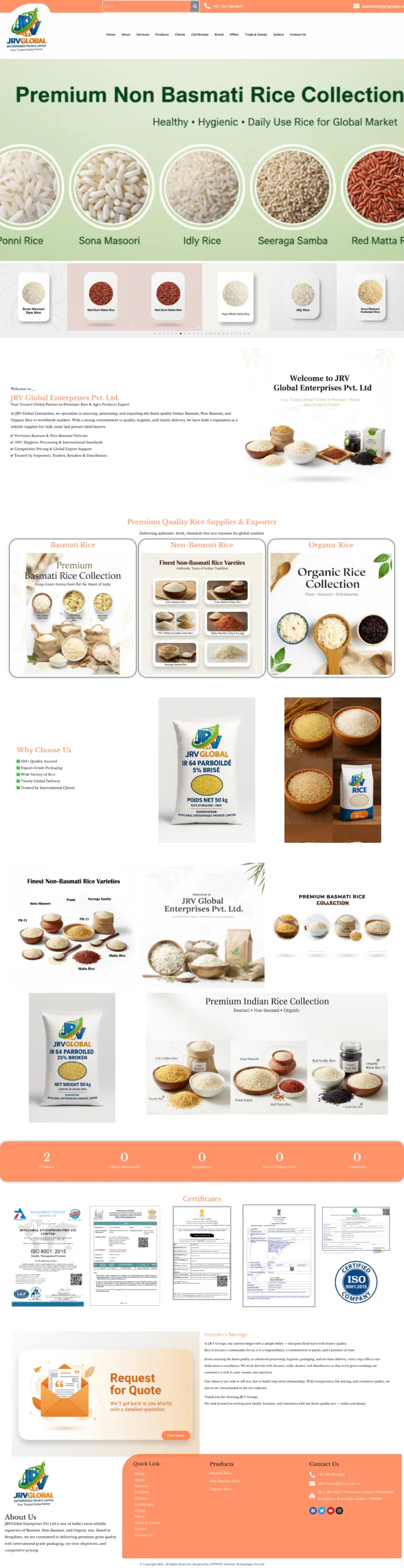JRV Groups website designed and developed by Priyesh Infotech