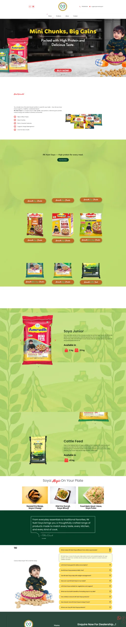 RK Nutri Soya website designed and developed by Priyesh Infotech