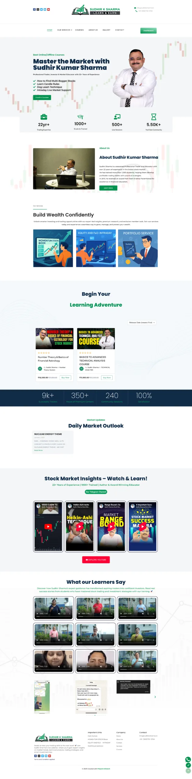 Sudhir K Sharma website designed and developed by Priyesh Infotech