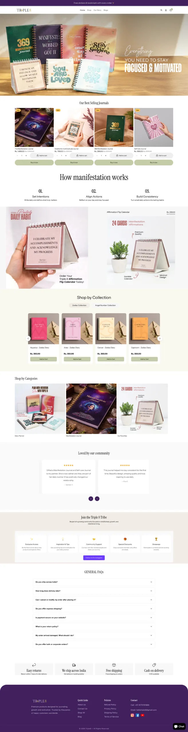 Triple8 Shop website designed and developed by Priyesh Infotech