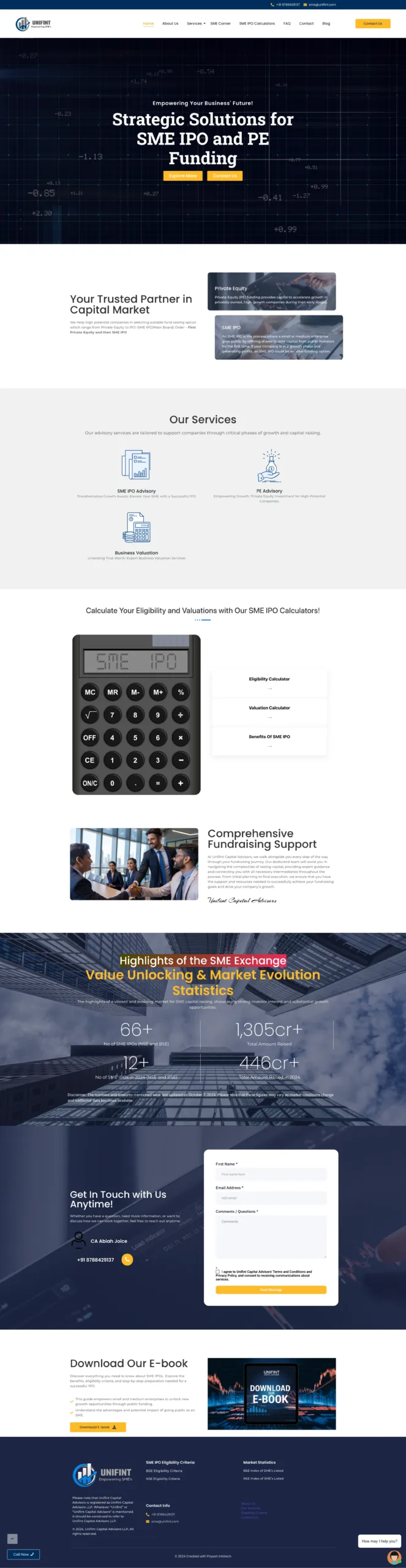 Unifint website designed and developed by Priyesh Infotech