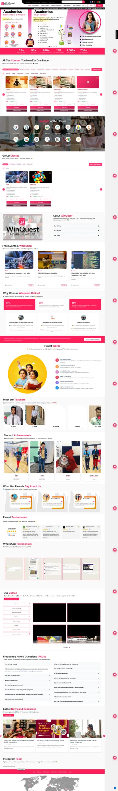 Winquest Online website designed and developed by Priyesh Infotech